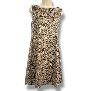TOMMY BAHAMA Darcy Lagoon Leopard Print Shift Dress L   Office Travel Event